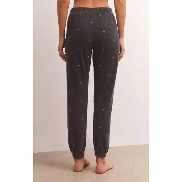 NEW Z SUPPLY cozy days star jogger in heather black - Picture 2 of 4